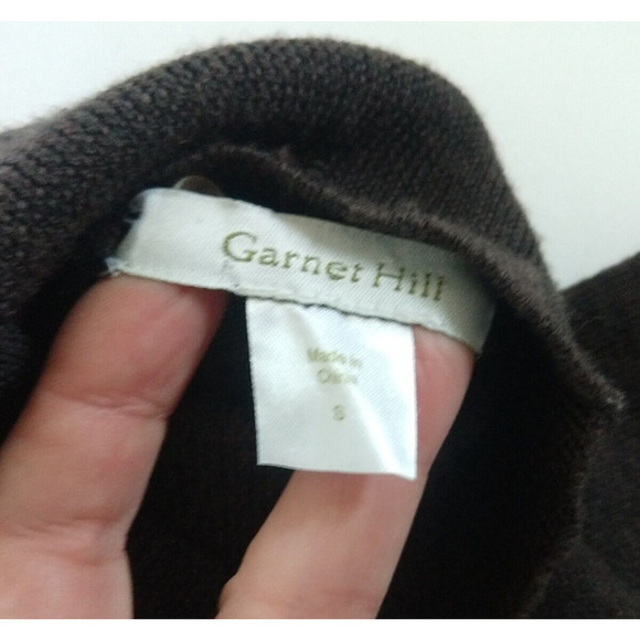 Garnet Hill Eco Merino Trapeze Sweater Dress Size S Brown Mock Neck Long Sleeve - Picture 4 of 5